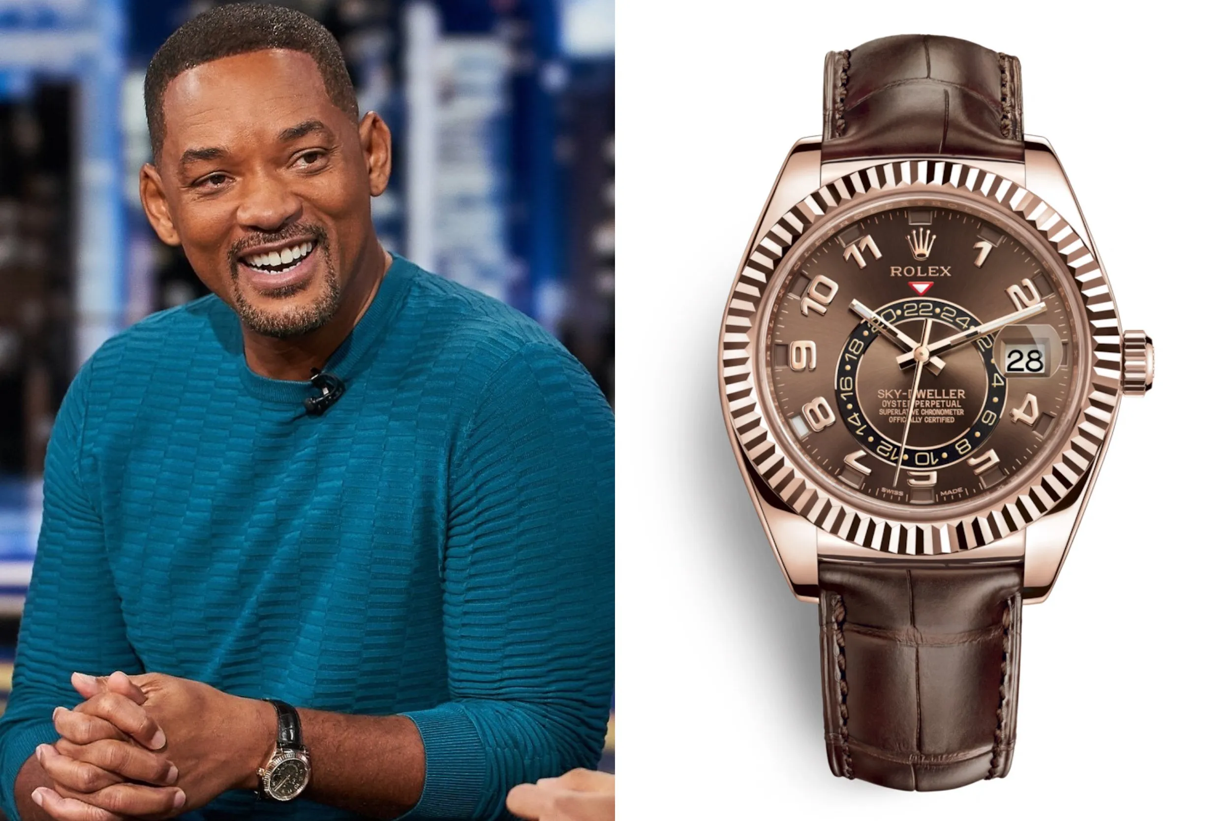 Will Smith wearing Rolex Sky-Dweller — the most complicated Rolex