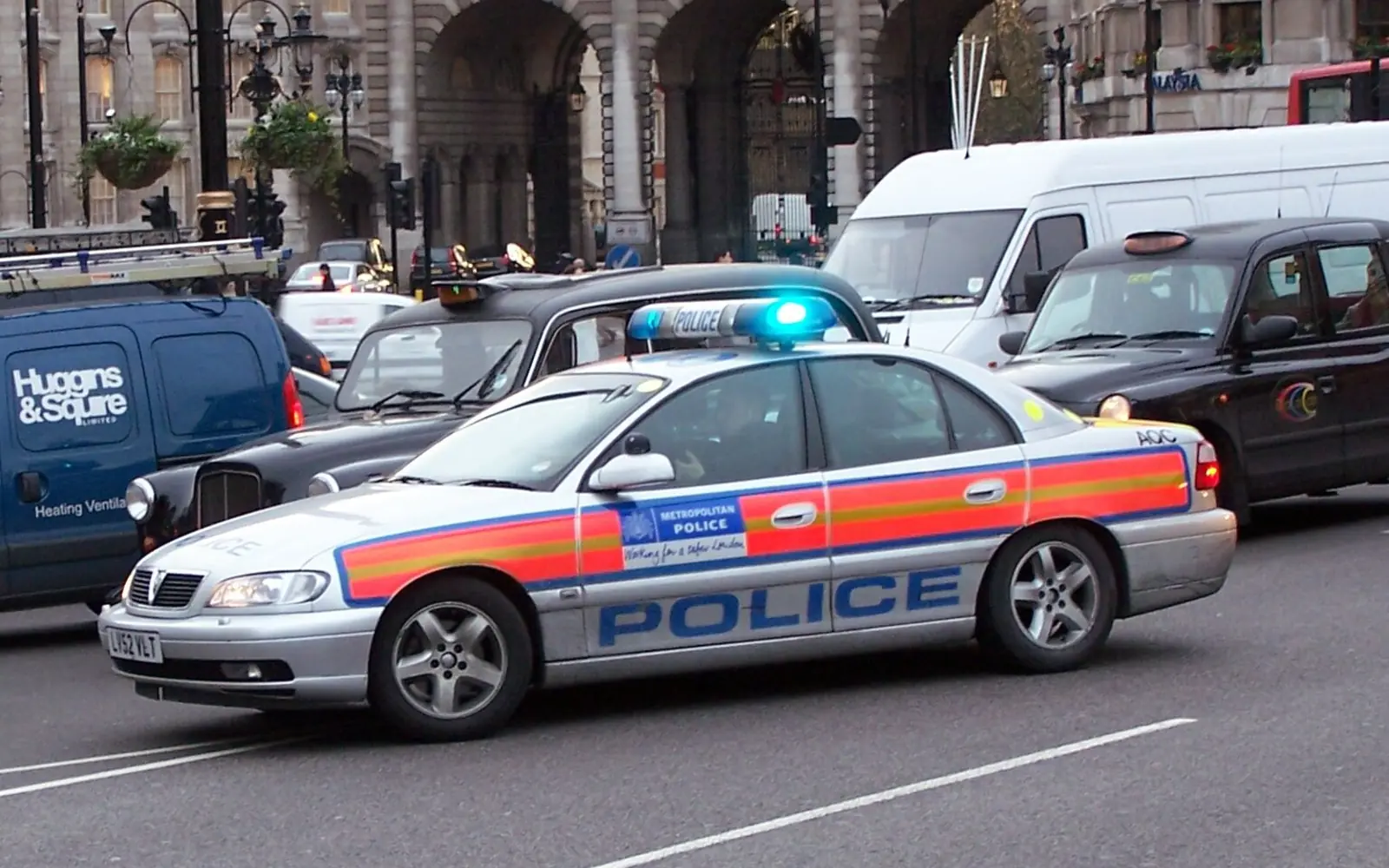 A Metropolitan Police vehicle in central London