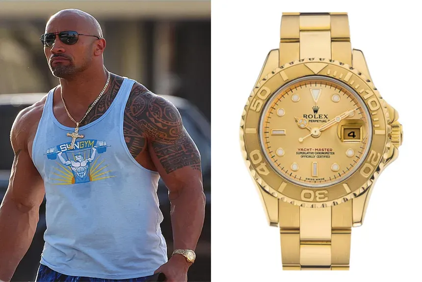 Dwayne Johnson The Rock wearing Rolex Yacht-Master