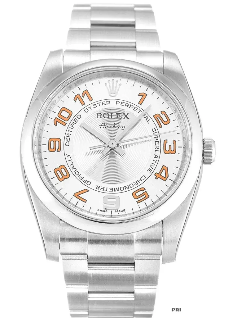 Air-King 114200 rolex replica 34mm — dial close-up