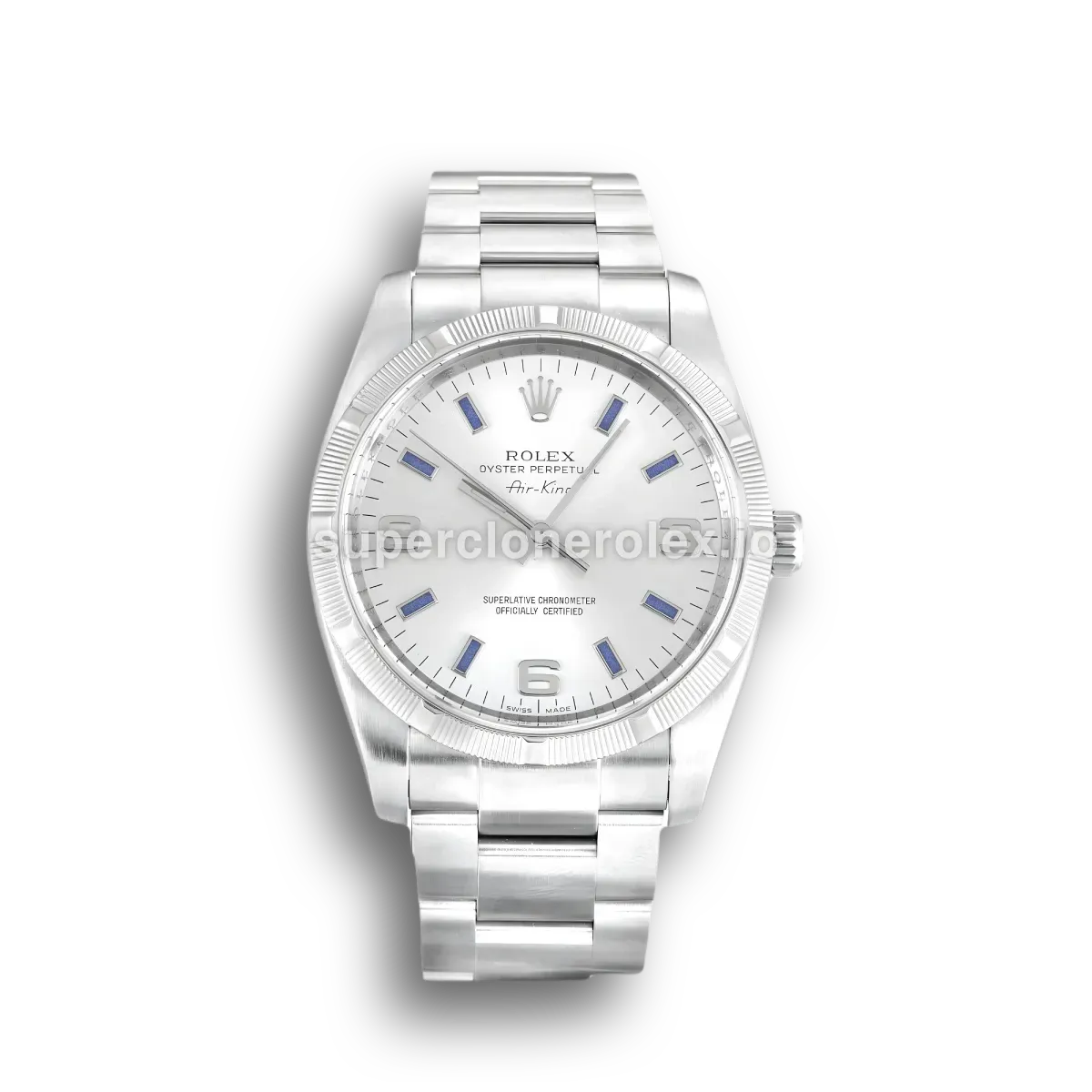 Air-King 114210 rolex copy silver dial — front view