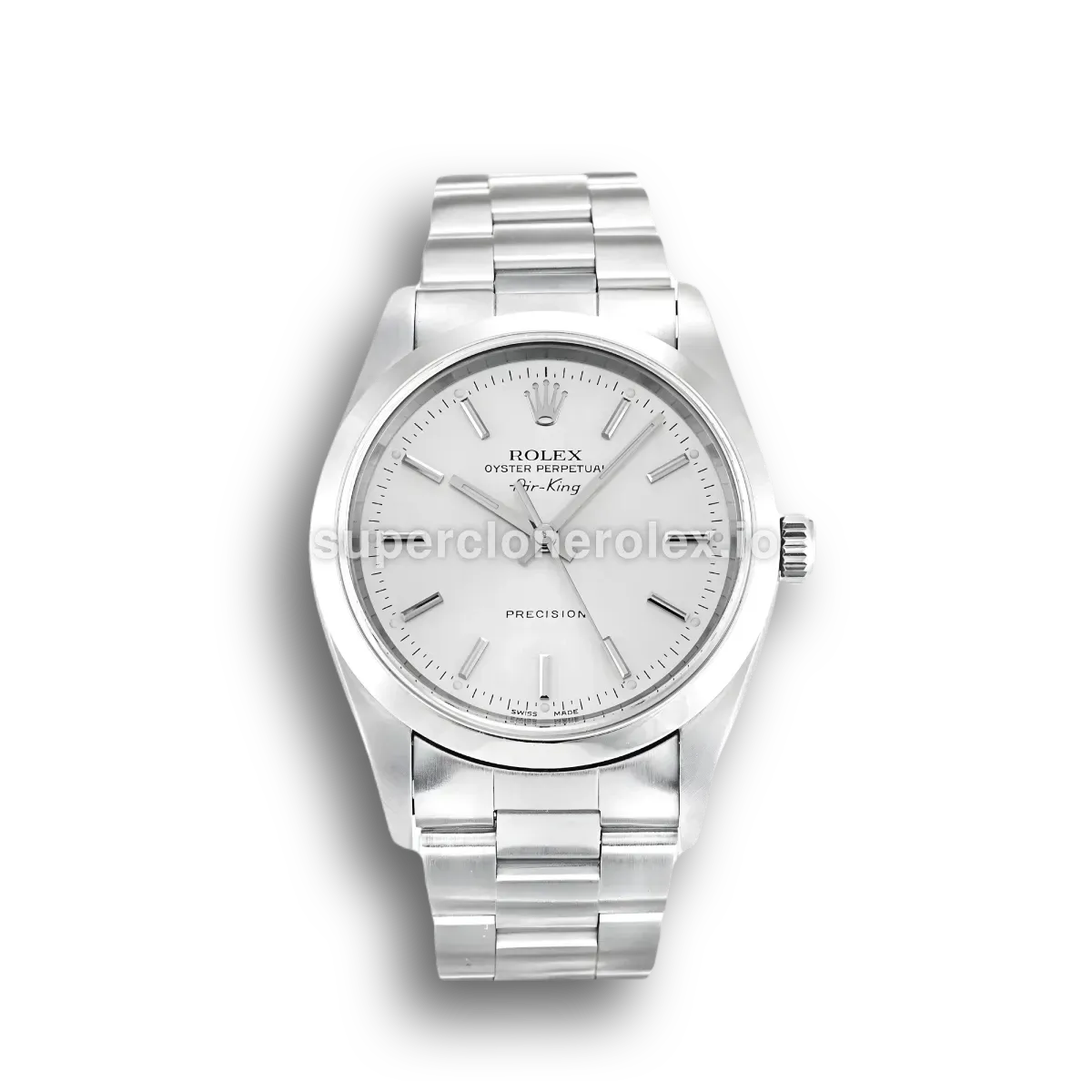 Rolex Air-King 14000M replica silver dial — front view