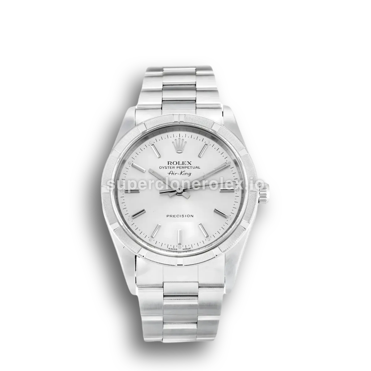 Air-King 14010M rolex replica silver dial — front view