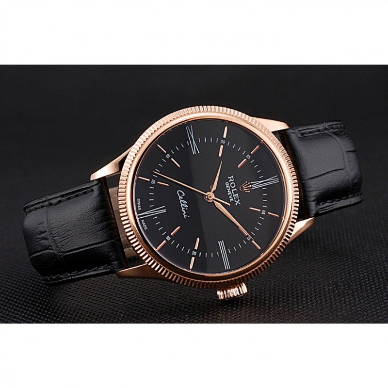Rolex Cellini 622656 replica black dial — caseback detail