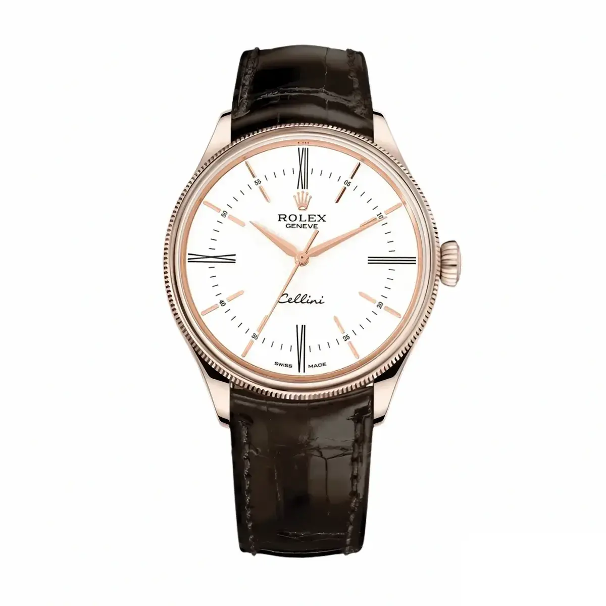 Cellini 50505 rolex copy white dial — front view