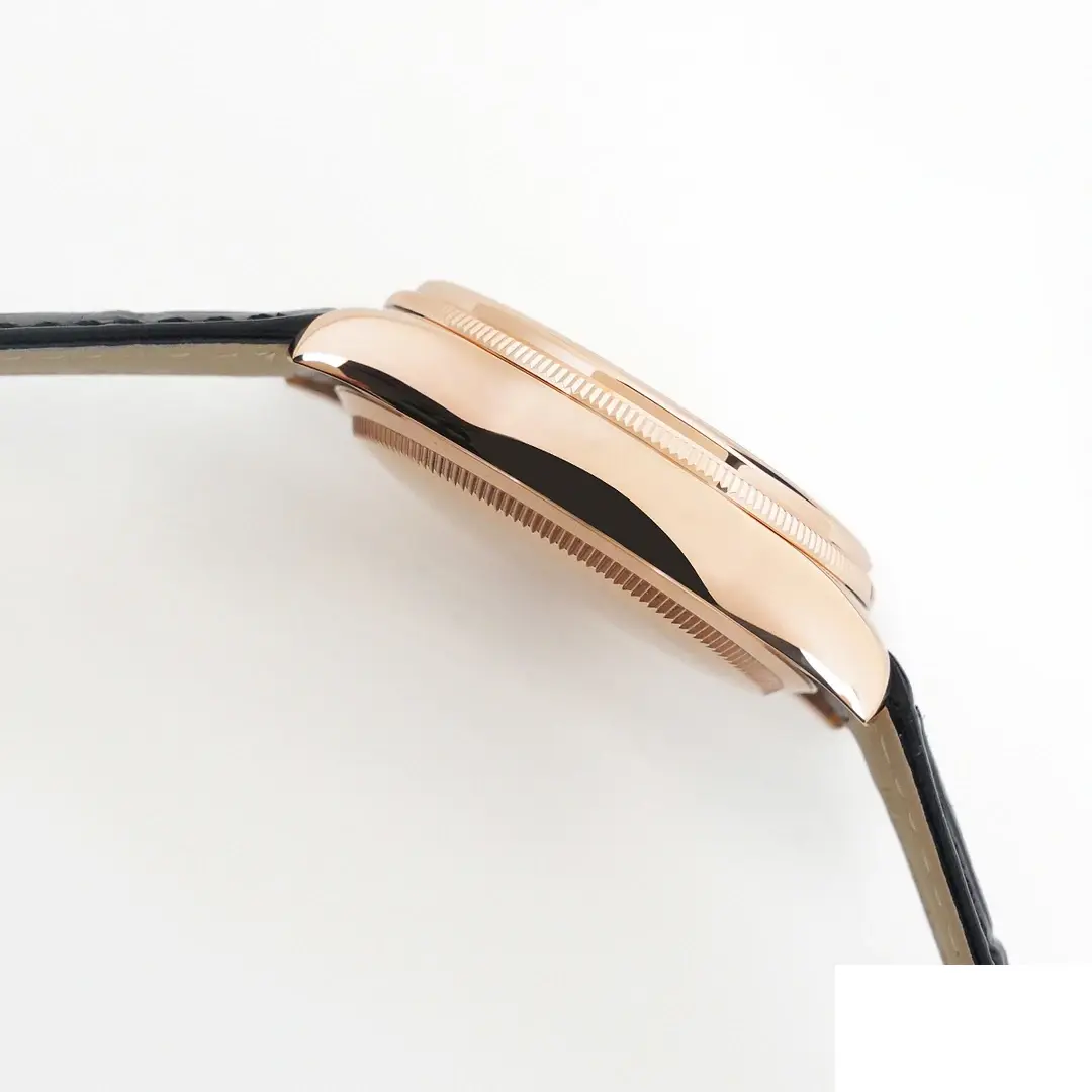 Rolex Cellini 50525 rolex clone black dial — angled view