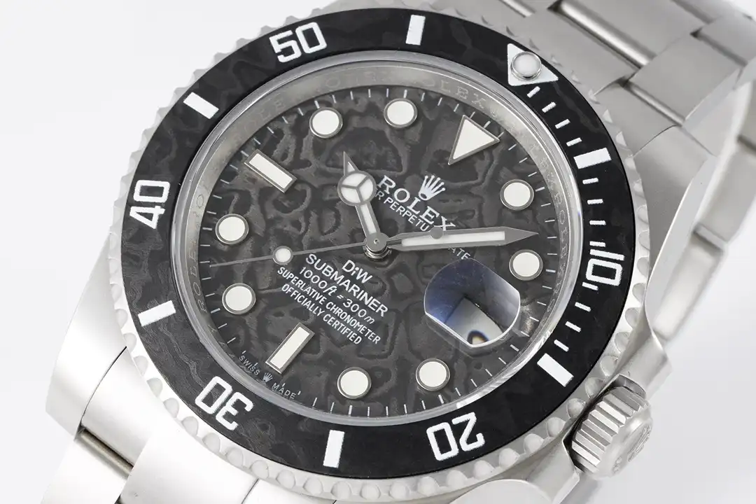 Rolex Submariner 116610LN rolex clone carbon dial — angled view