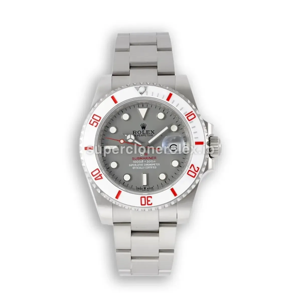 Submariner 116610LN rolex copy glacial grey dial — front view