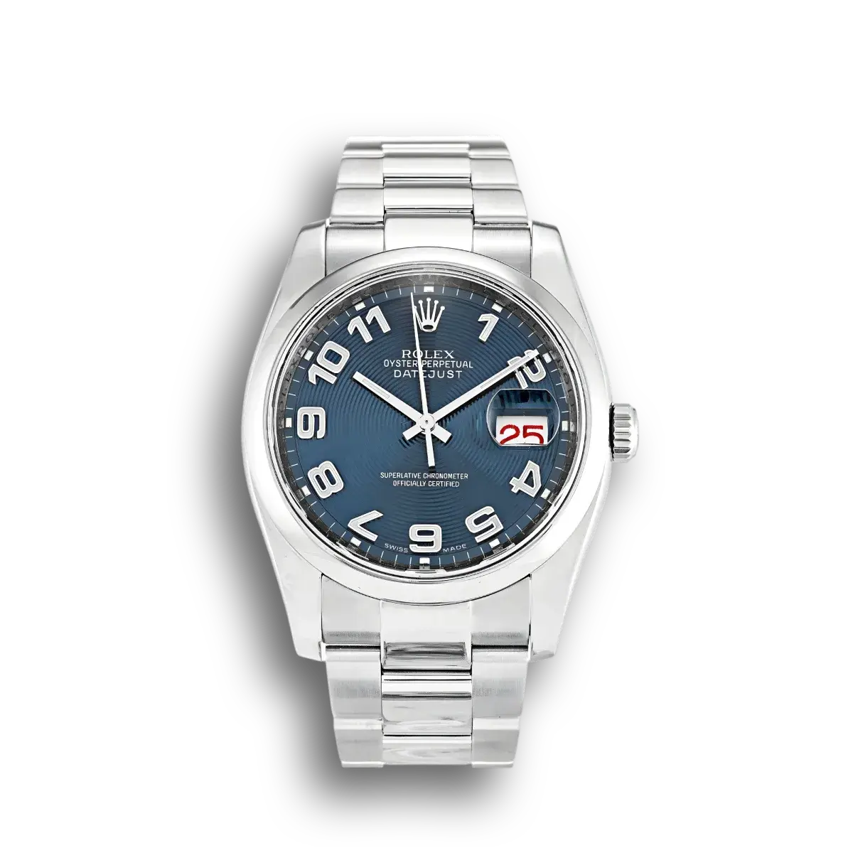 Datejust 116200 rolex copy blue dial — front view