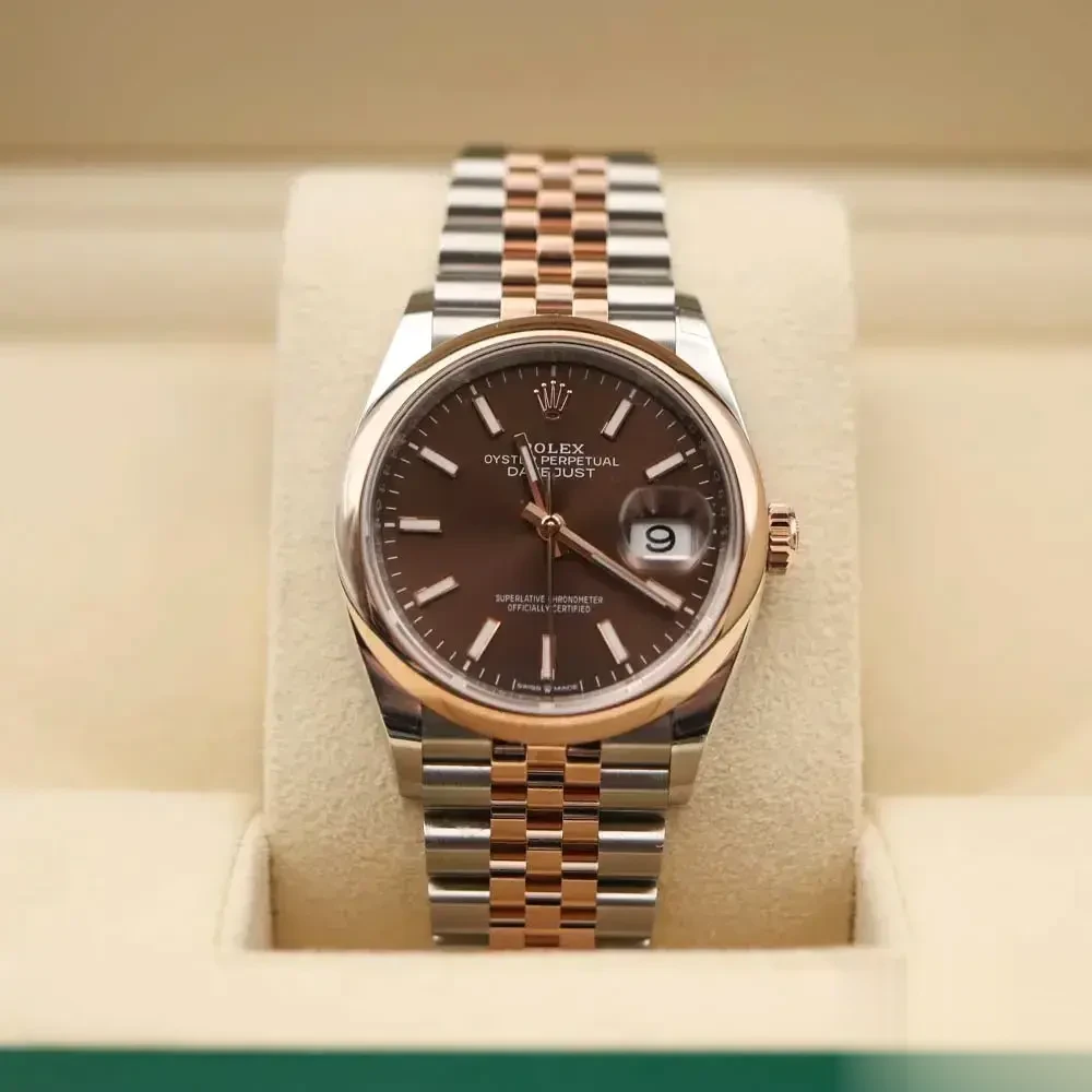 Rolex Datejust 126201 replica chocolate dial — caseback detail