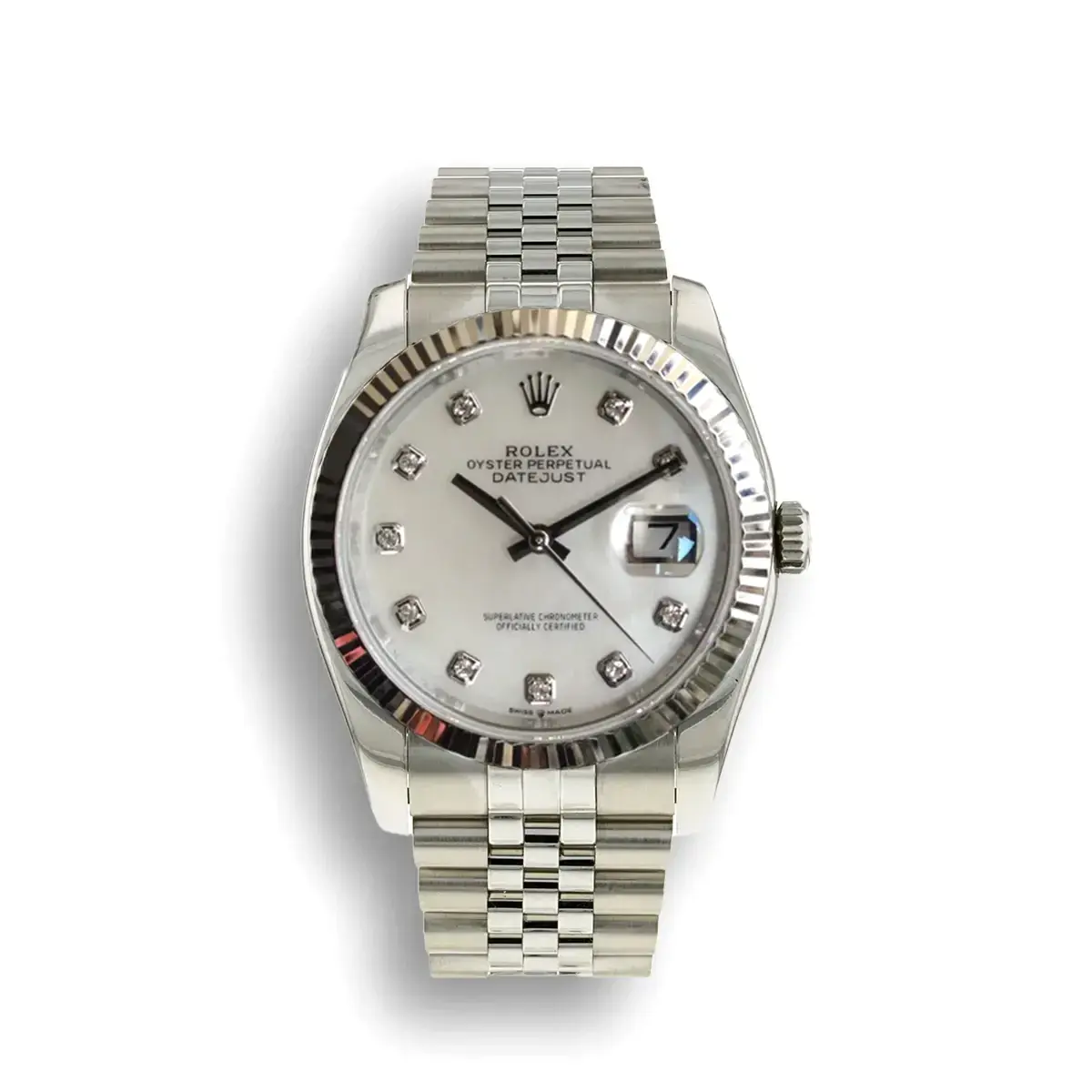 Datejust 126233 rolex replica white dial — front view