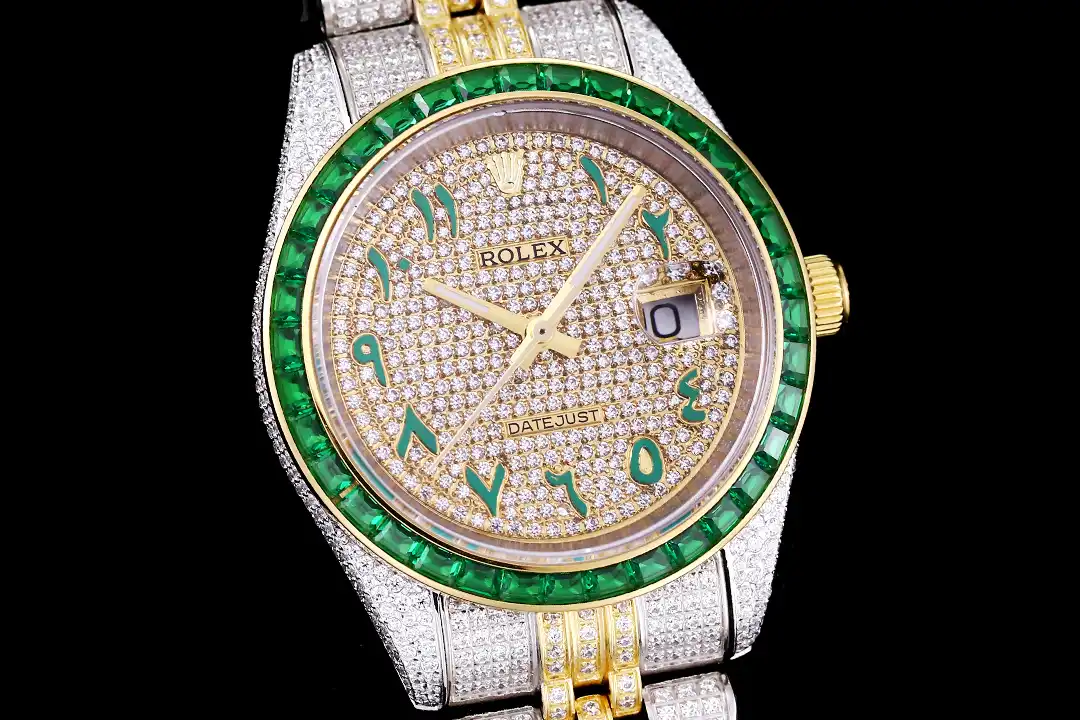 Rolex Datejust 126300 rolex clone diamond dial — caseback detail
