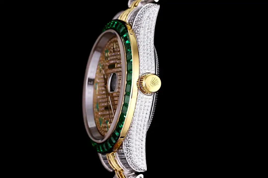 Datejust 126300 japanese automatic replica diamond dial — bezel macro