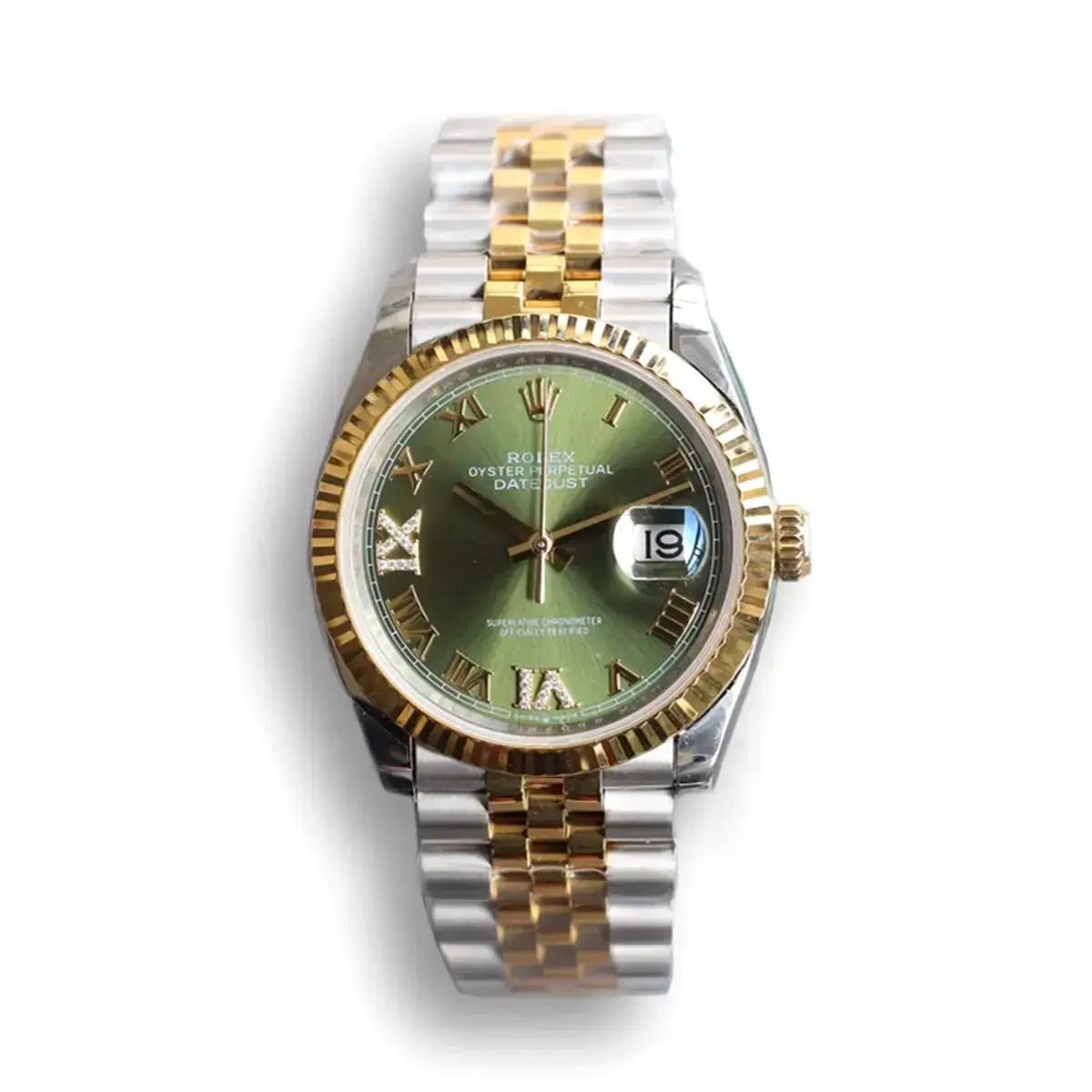 Rolex Datejust 126331 replica green dial — front view