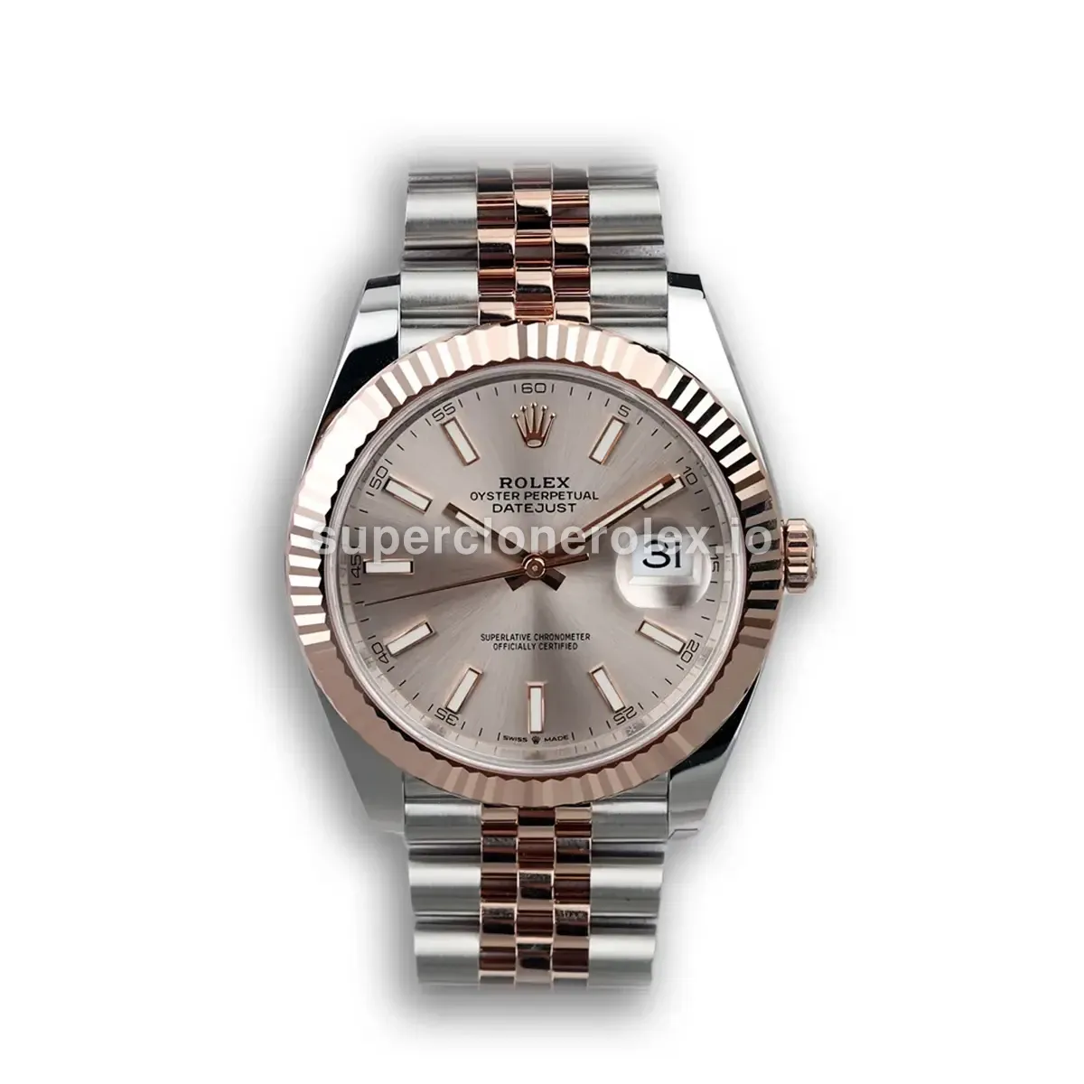 Rolex Datejust 116333 replica rose gold dial — front view
