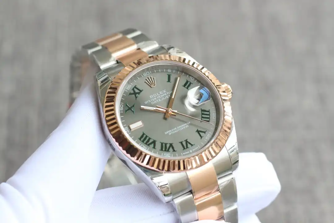 Rolex Datejust 126331 miyota replica slate set dial — bezel macro