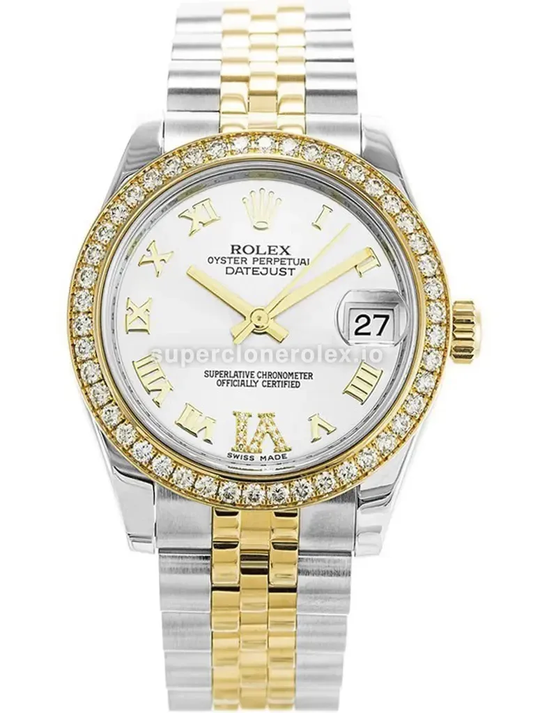 Rolex Datejust 178383 rolex clone white dial — front view