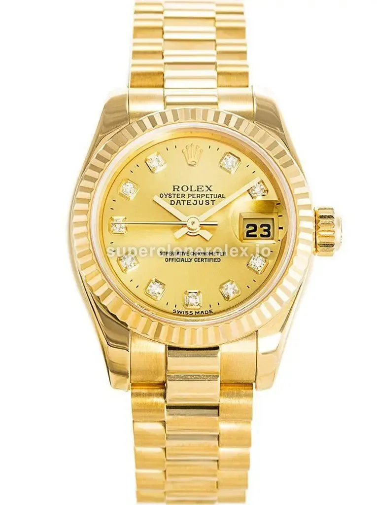 Rolex Datejust 26mm Gold Dial 179178 replica watch
