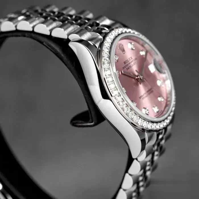 Rolex Datejust 278384RBR replica aubergine dial — caseback detail