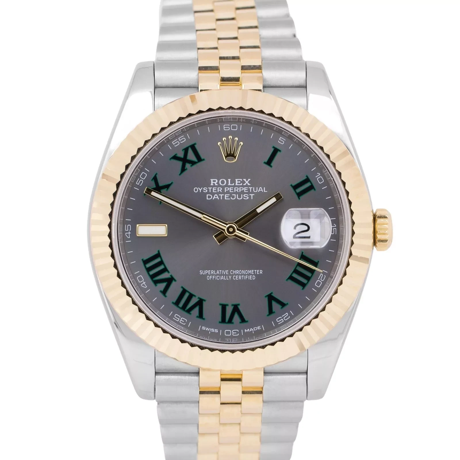 Datejust 126333 Wimbledon japanese automatic replica 41mm — dial close-up