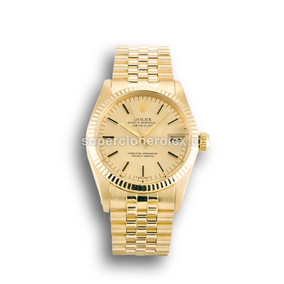 Rolex Datejust 6827 miyota replica champagne dial — front view