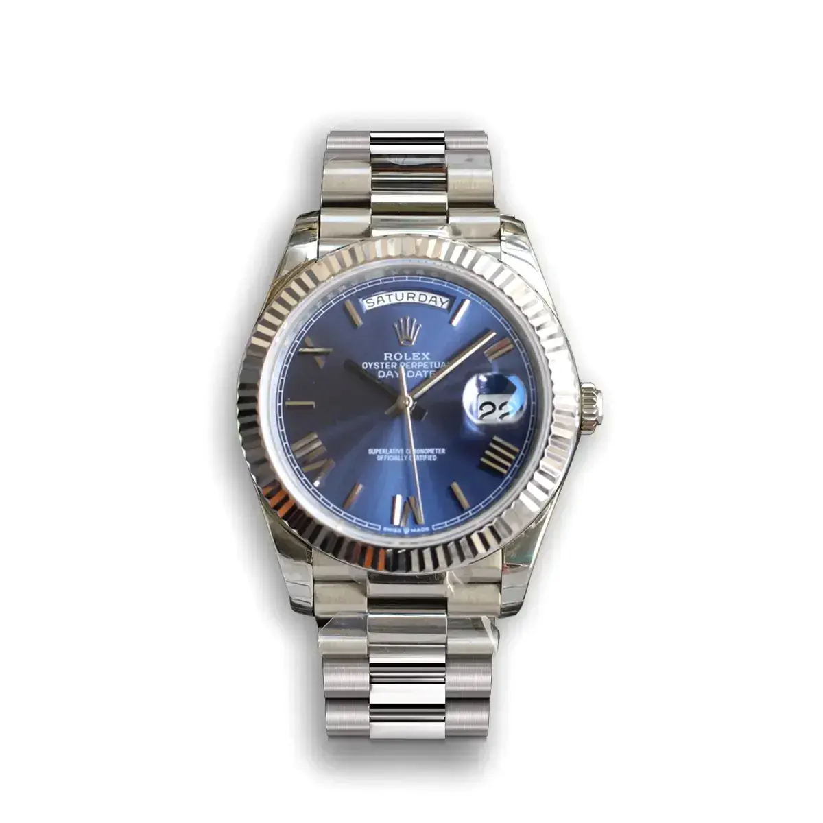 Day-Date 126331 japanese automatic replica blue dial — front view