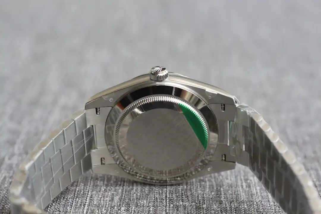 Rolex Day-Date 41985 rolex clone ice blue dial — angled view