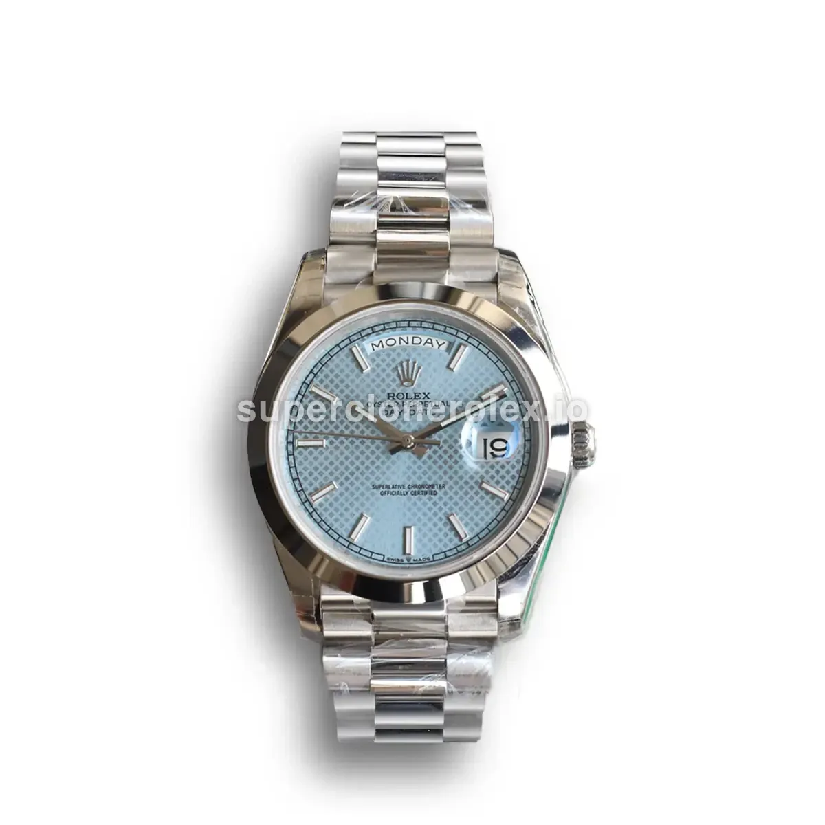 Day-Date 41985 japanese automatic replica ice blue dial — front view
