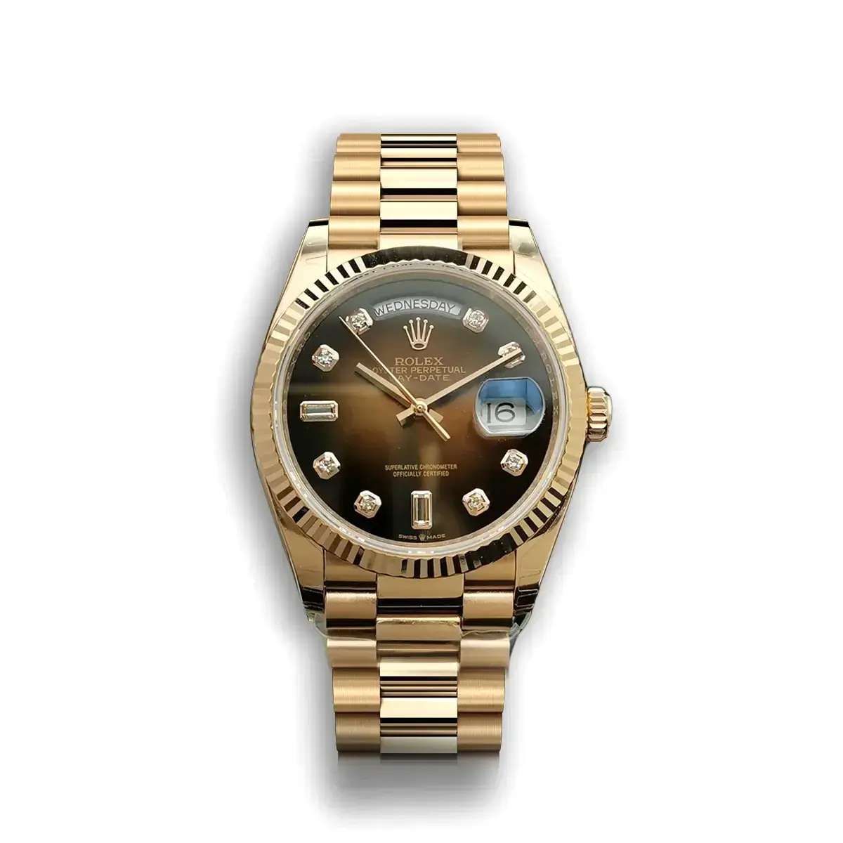 Rolex Explorer 128238 miyota replica black dial — front view