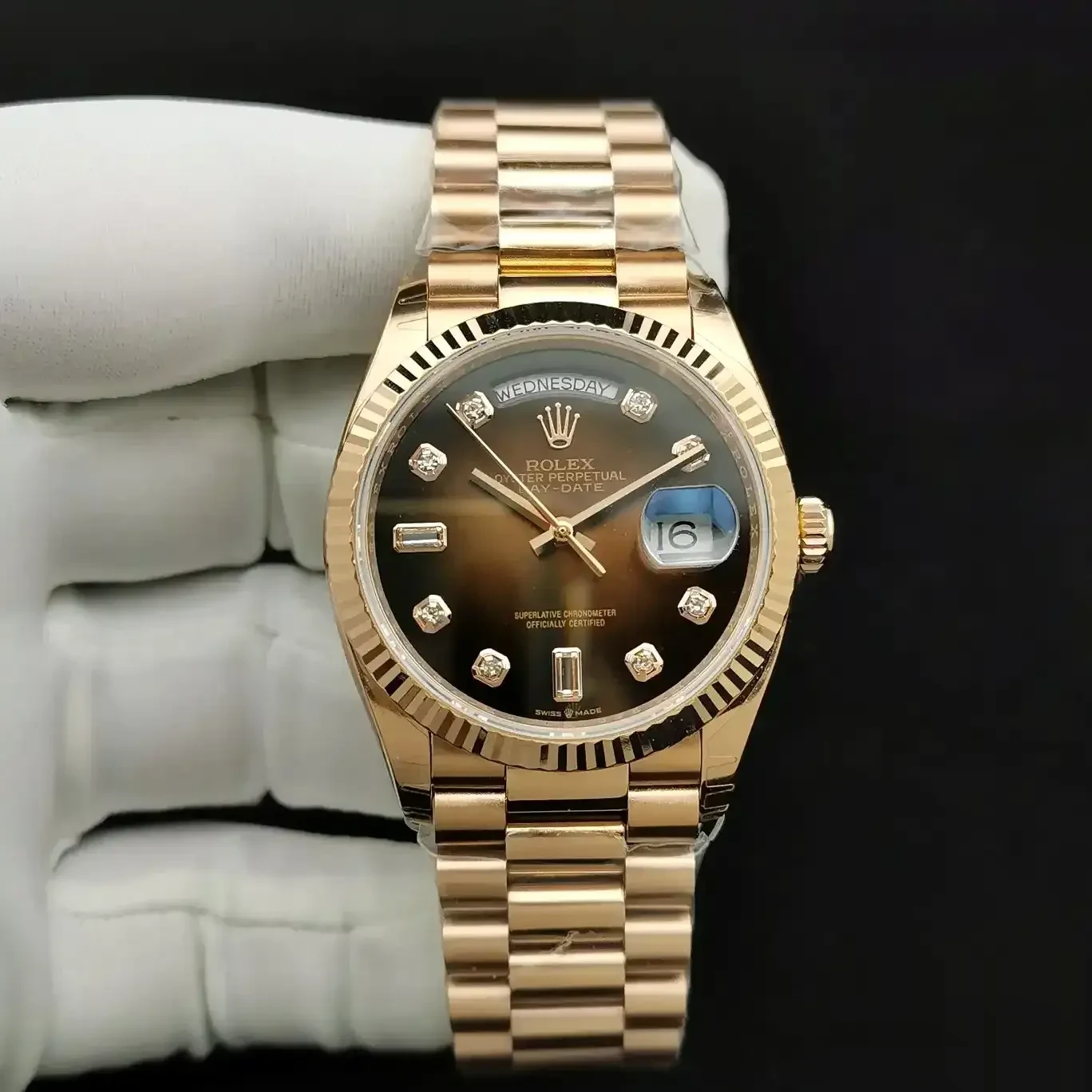 Rolex Explorer 128238 replica — side profile