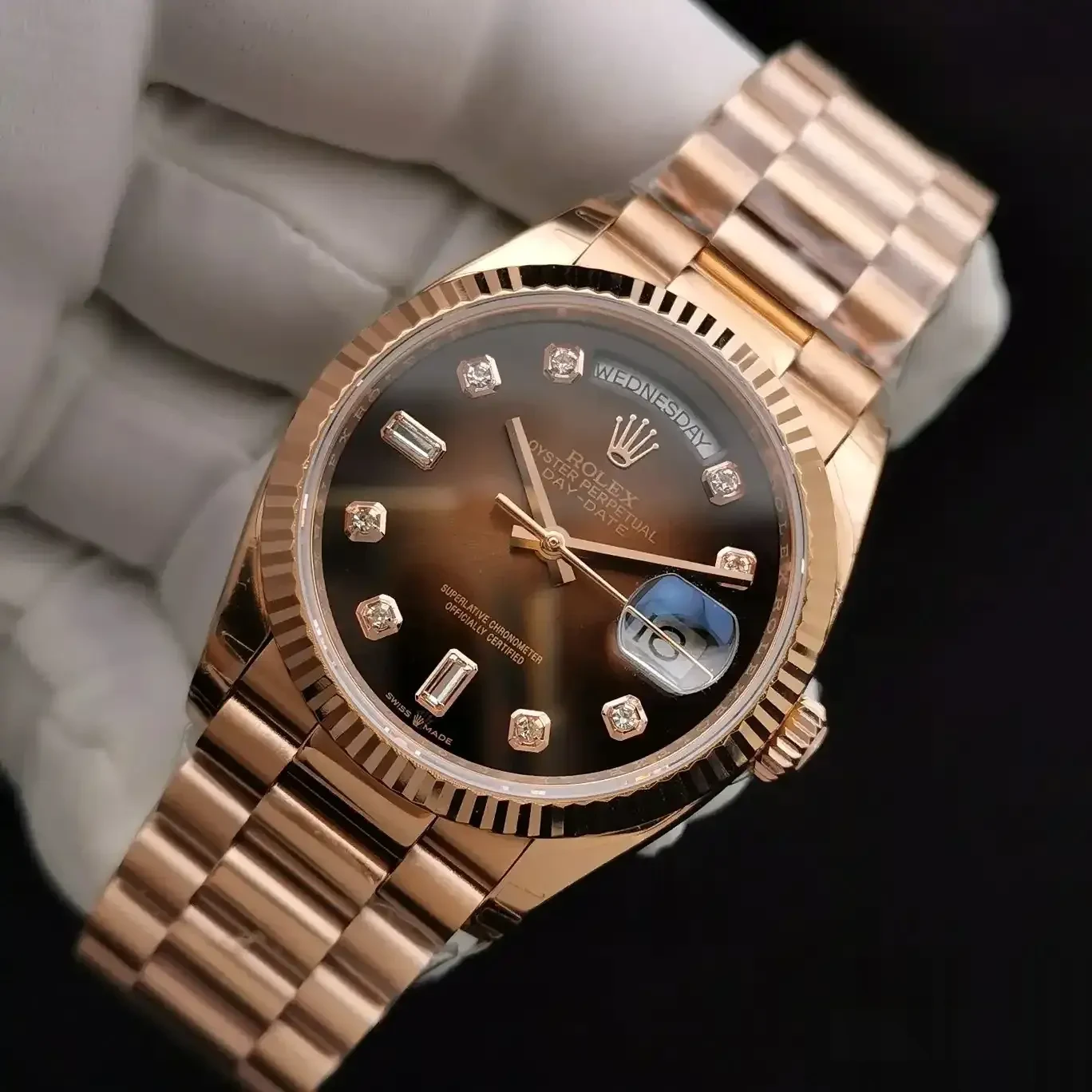 Explorer 128238 rolex replica black dial — caseback detail