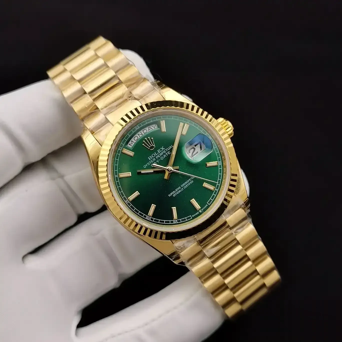 Day-Date 128238 rolex replica 40mm — dial close-up