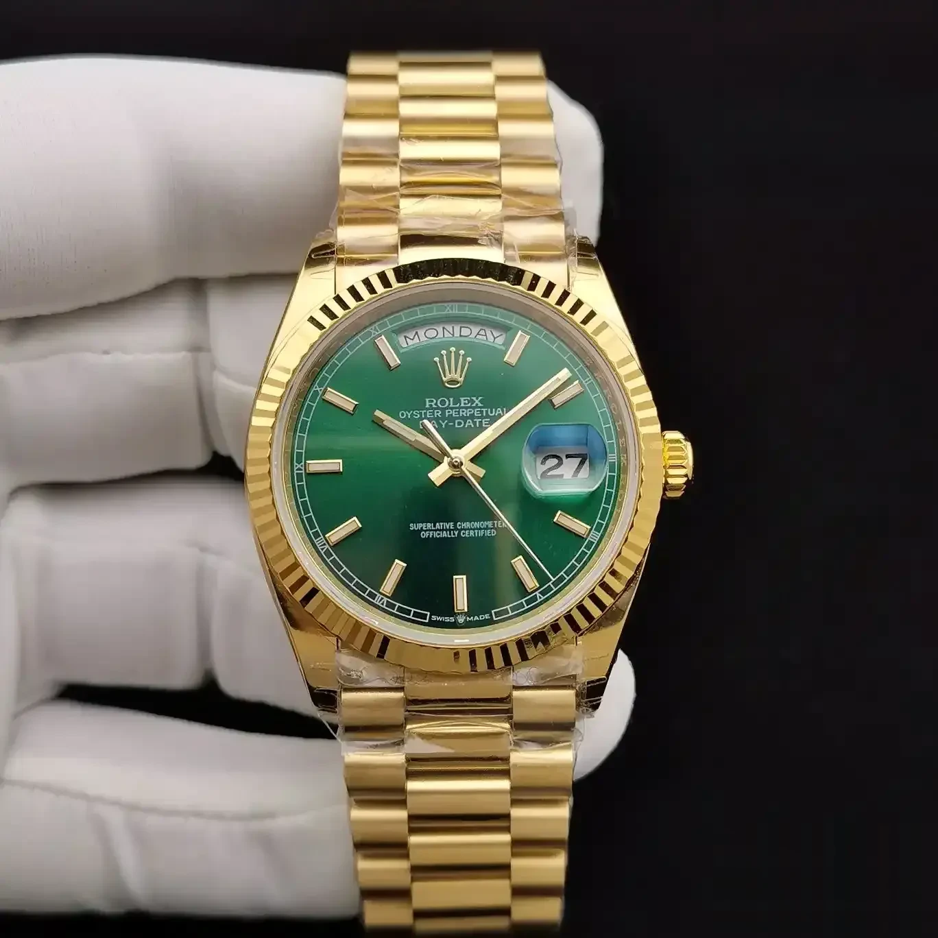 Rolex Day-Date 128238 rolex clone — side profile