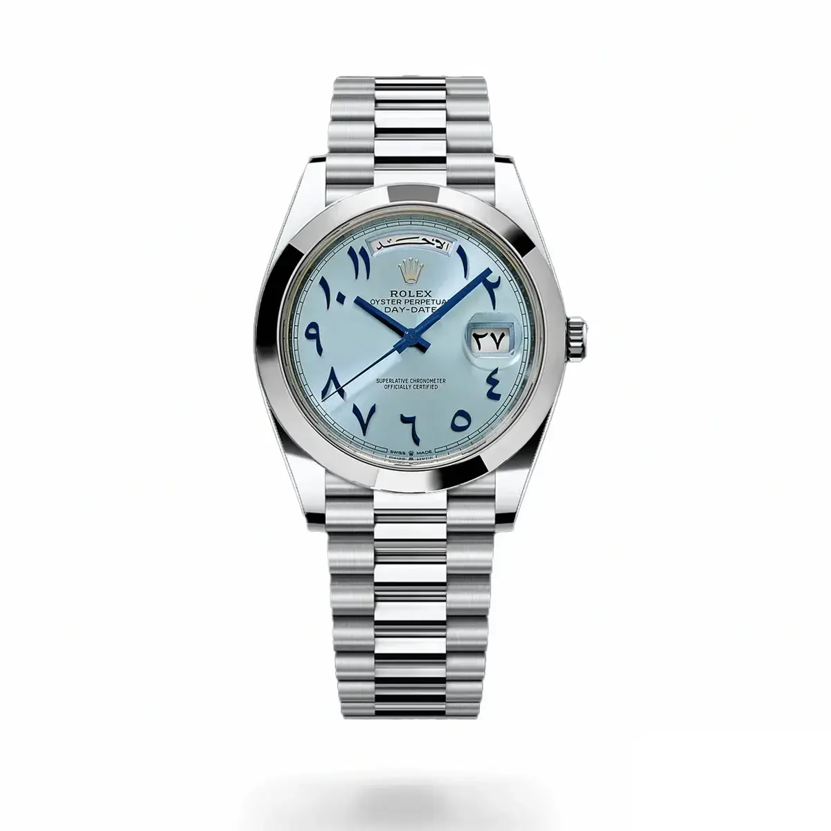 Day-Date 228206 japanese automatic replica blue dial — front view
