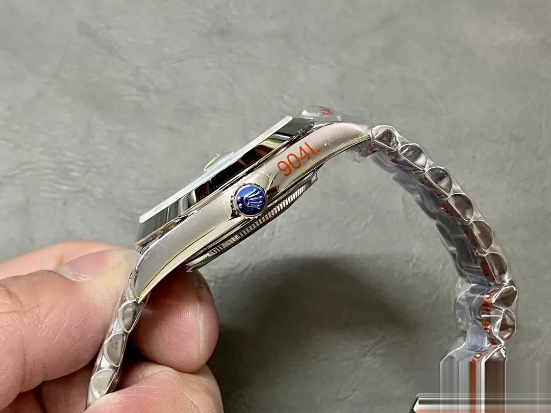 Rolex Day-Date 228206 rolex clone blue dial — angled view