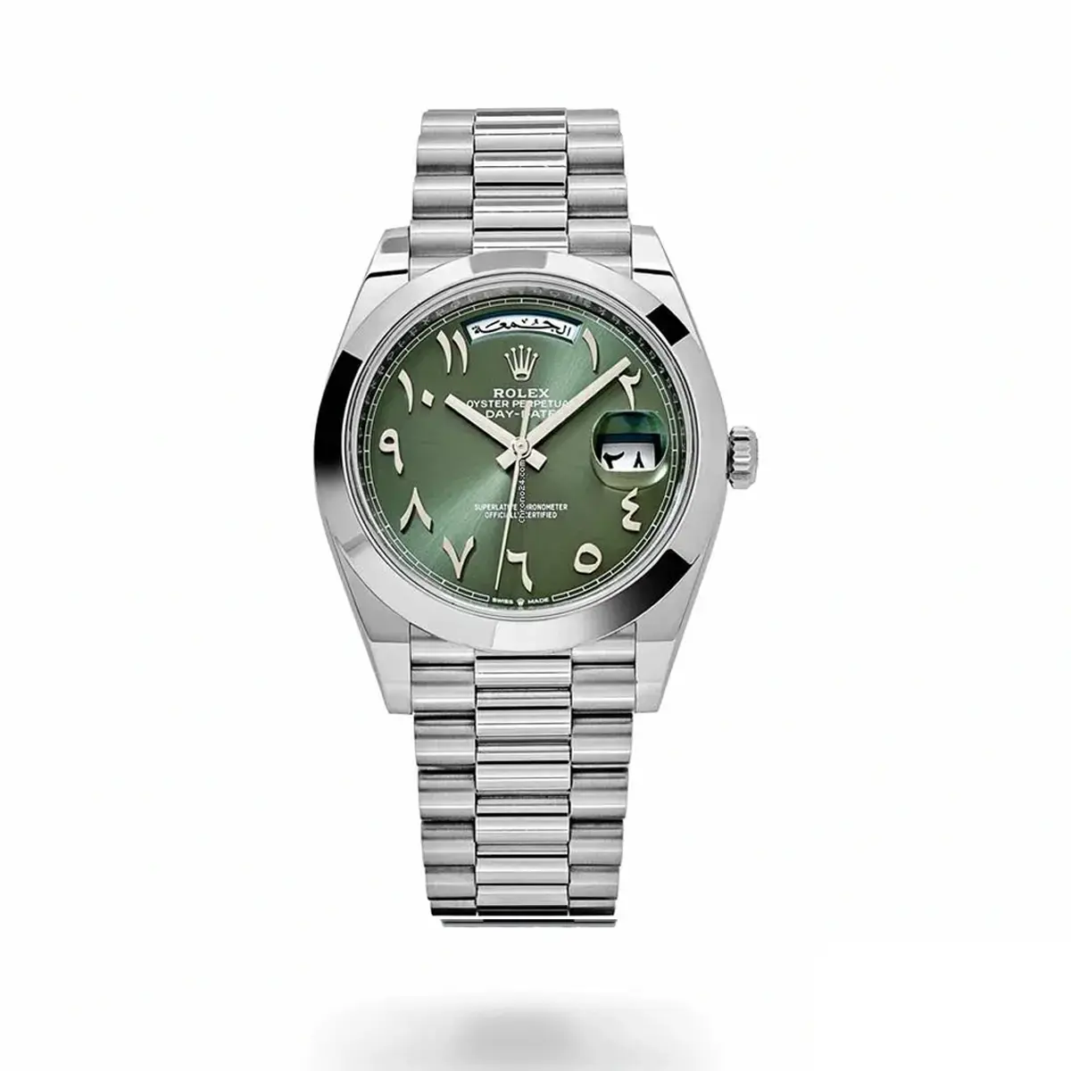 Rolex Day-Date 228206 rolex clone green dial — front view