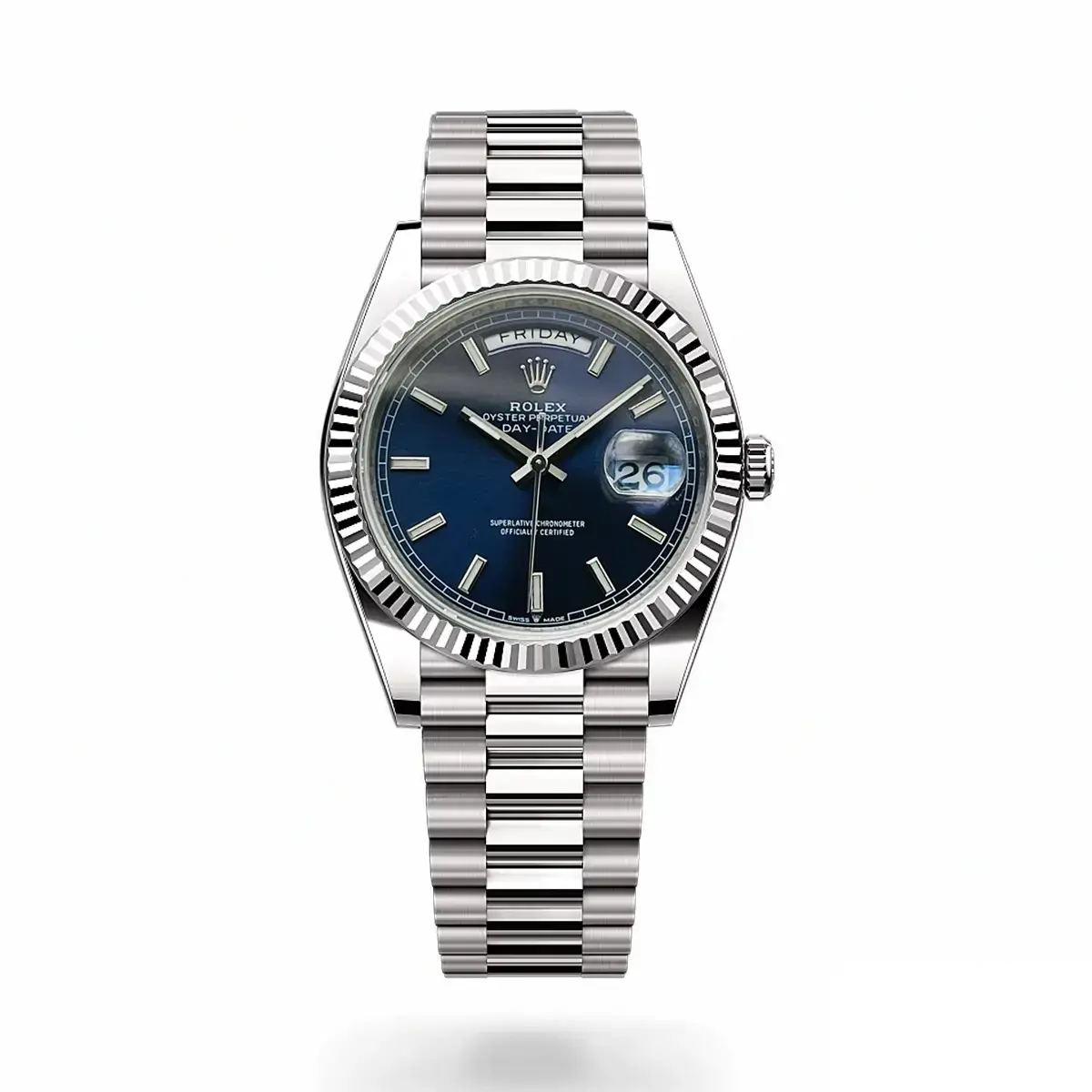 Rolex Day-Date 228239AF miyota replica blue dial — front view