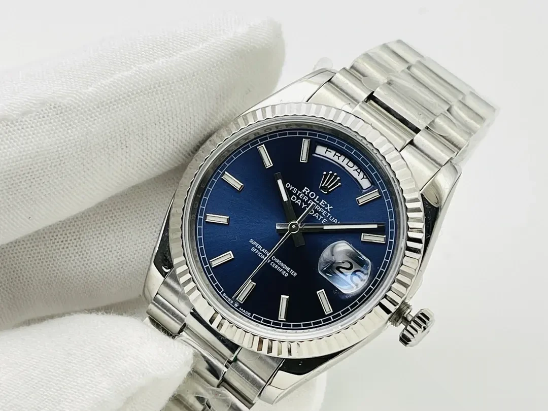 Day-Date 228239AF rolex replica blue dial — caseback detail