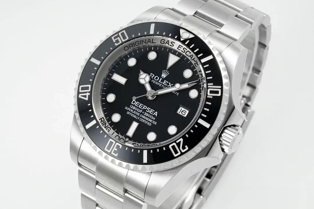 Rolex Deepsea 116660 rolex clone black dial — bezel macro