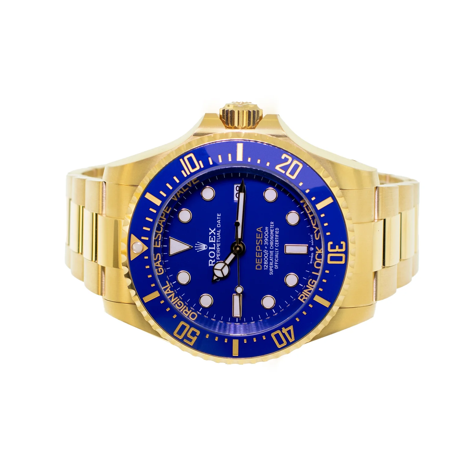 Rolex Deepsea 136668LB rolex clone blue dial — bezel macro