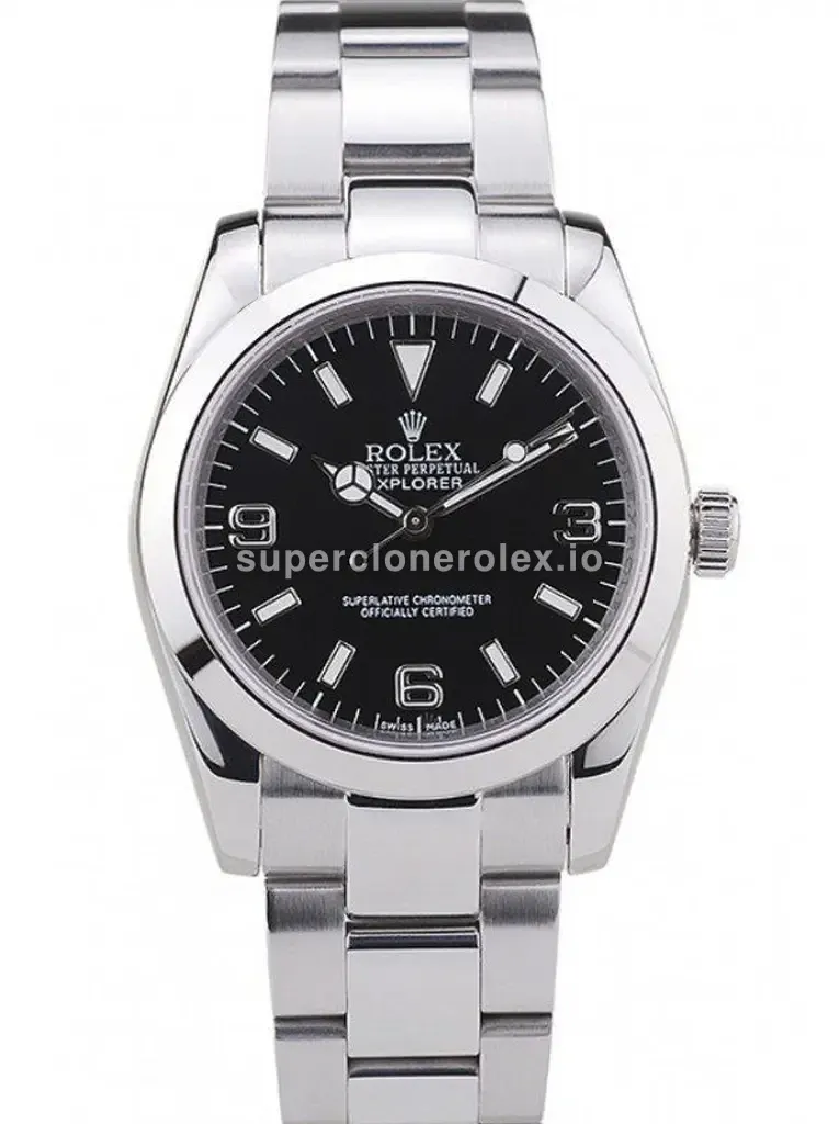 Rolex Explorer 14270 miyota replica black dial — front view