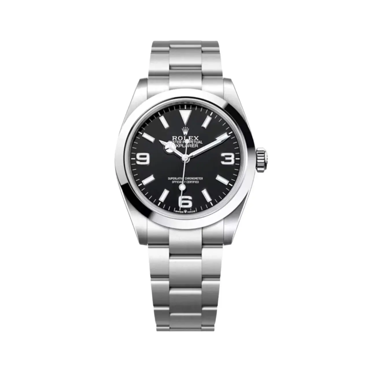 Explorer 224270 rolex copy black dial — front view