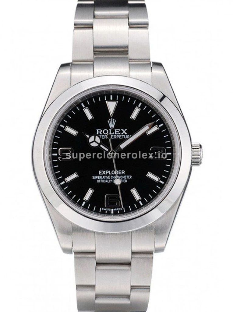 Rolex Explorer 42002 rolex clone black dial — front view