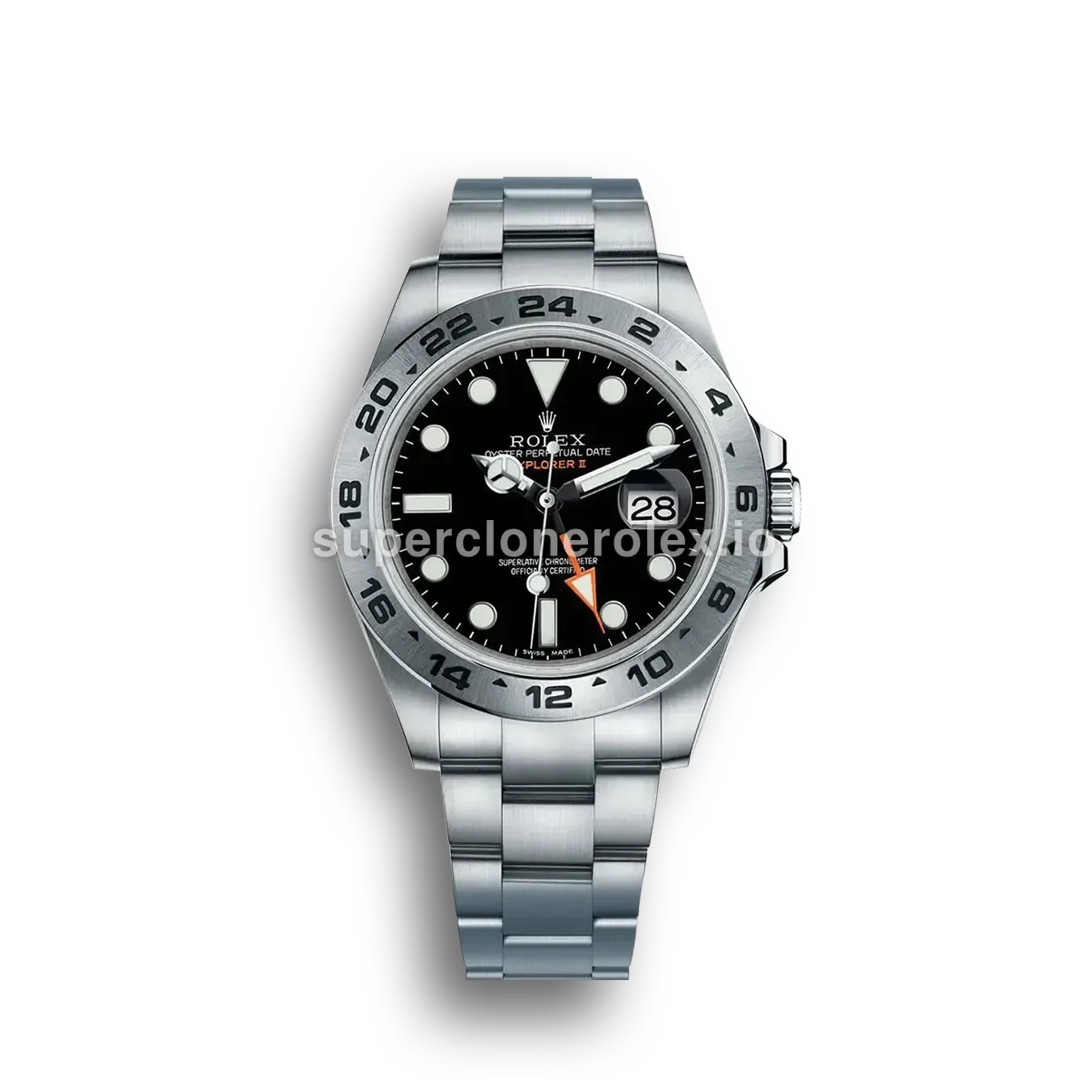 Rolex Explorer 216570BKSO replica black dial — front view
