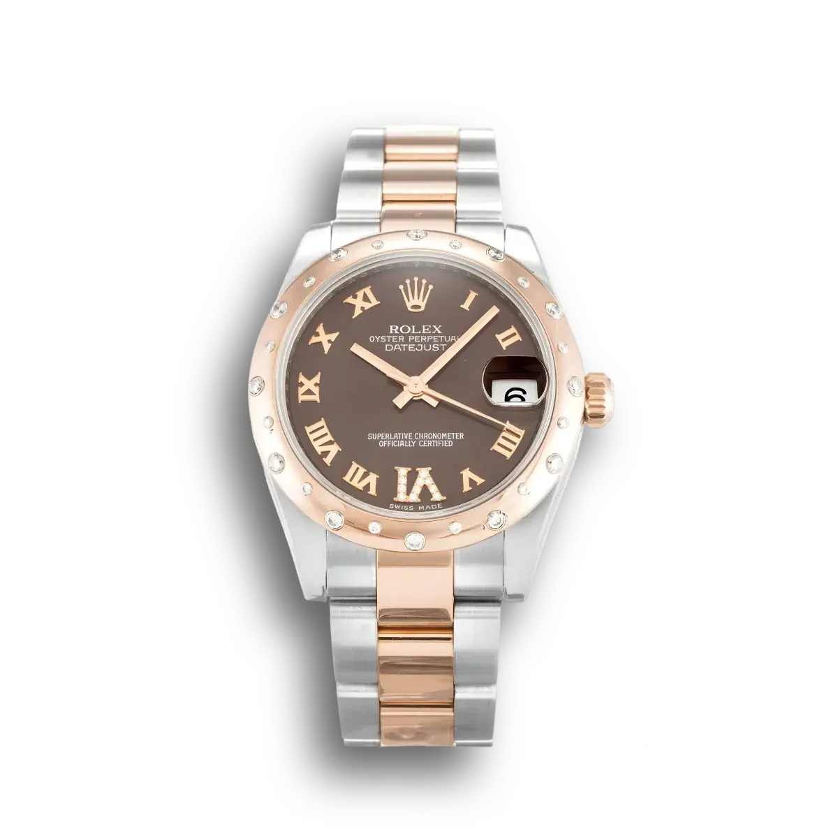 Lady-Datejust 178341 rolex copy chocolate dial — front view