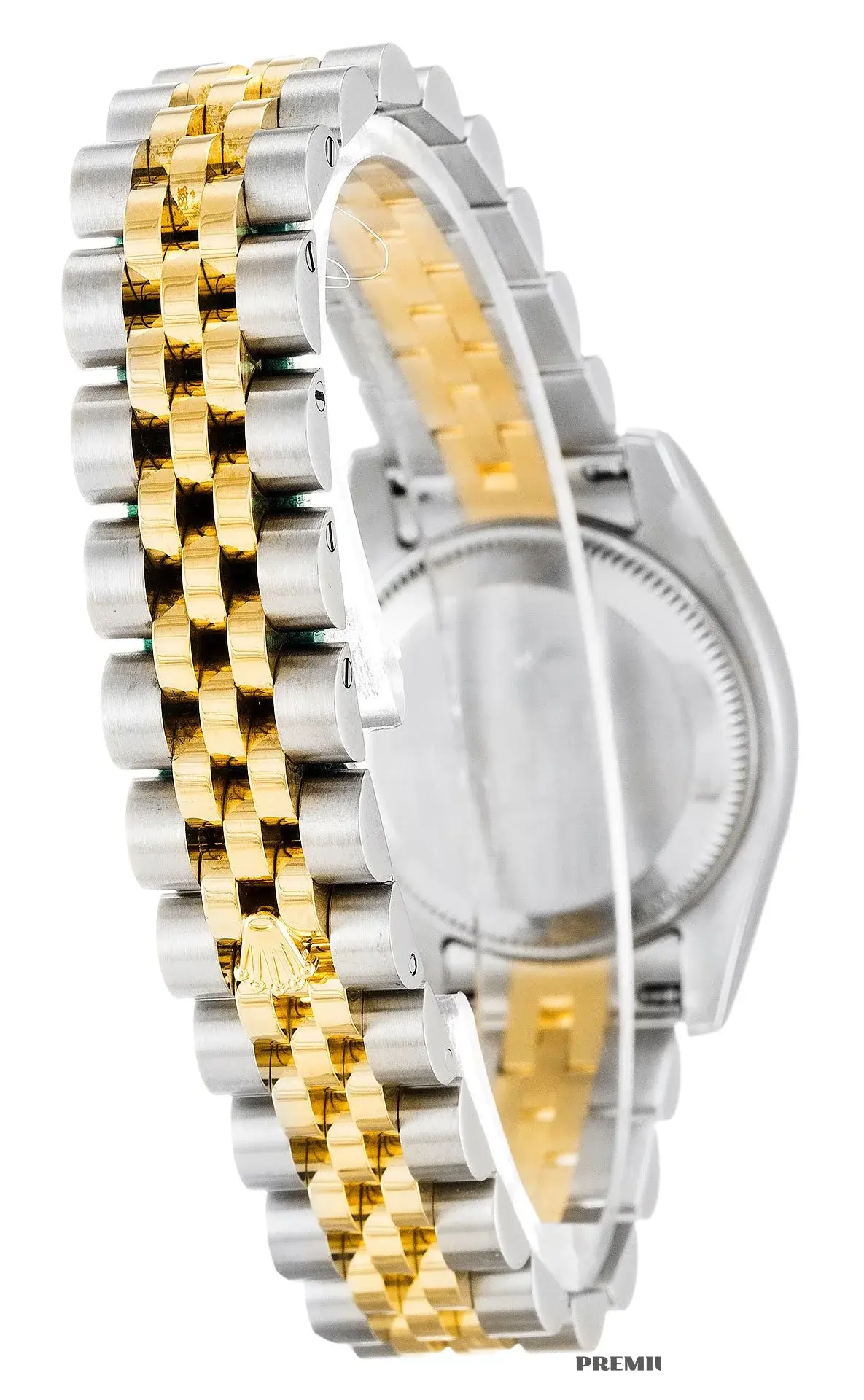 Lady-Datejust 179163 rolex copy blue dial — caseback detail