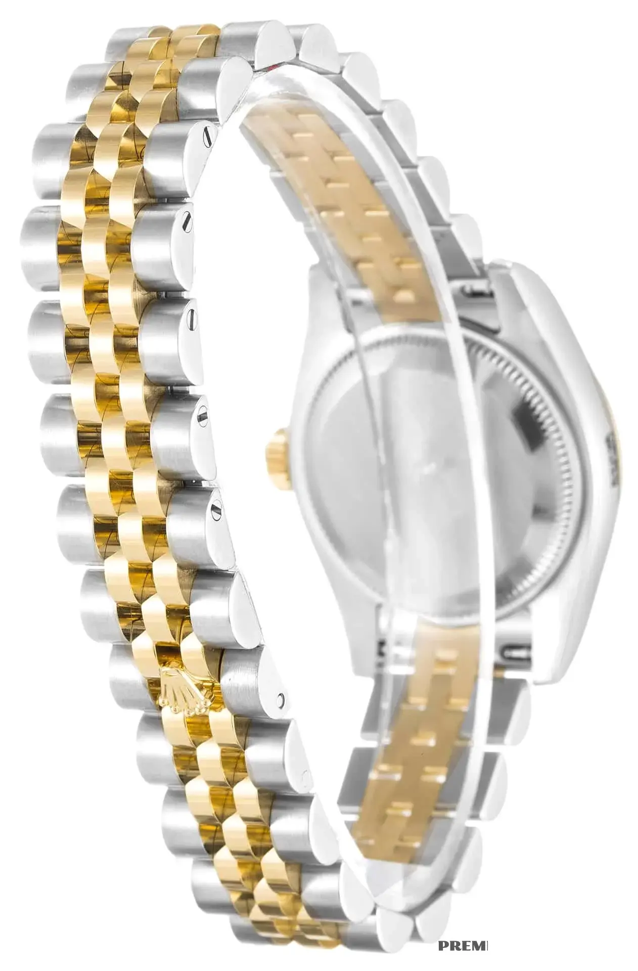 Rolex Lady-Datejust 179173 replica champagne dial — caseback detail