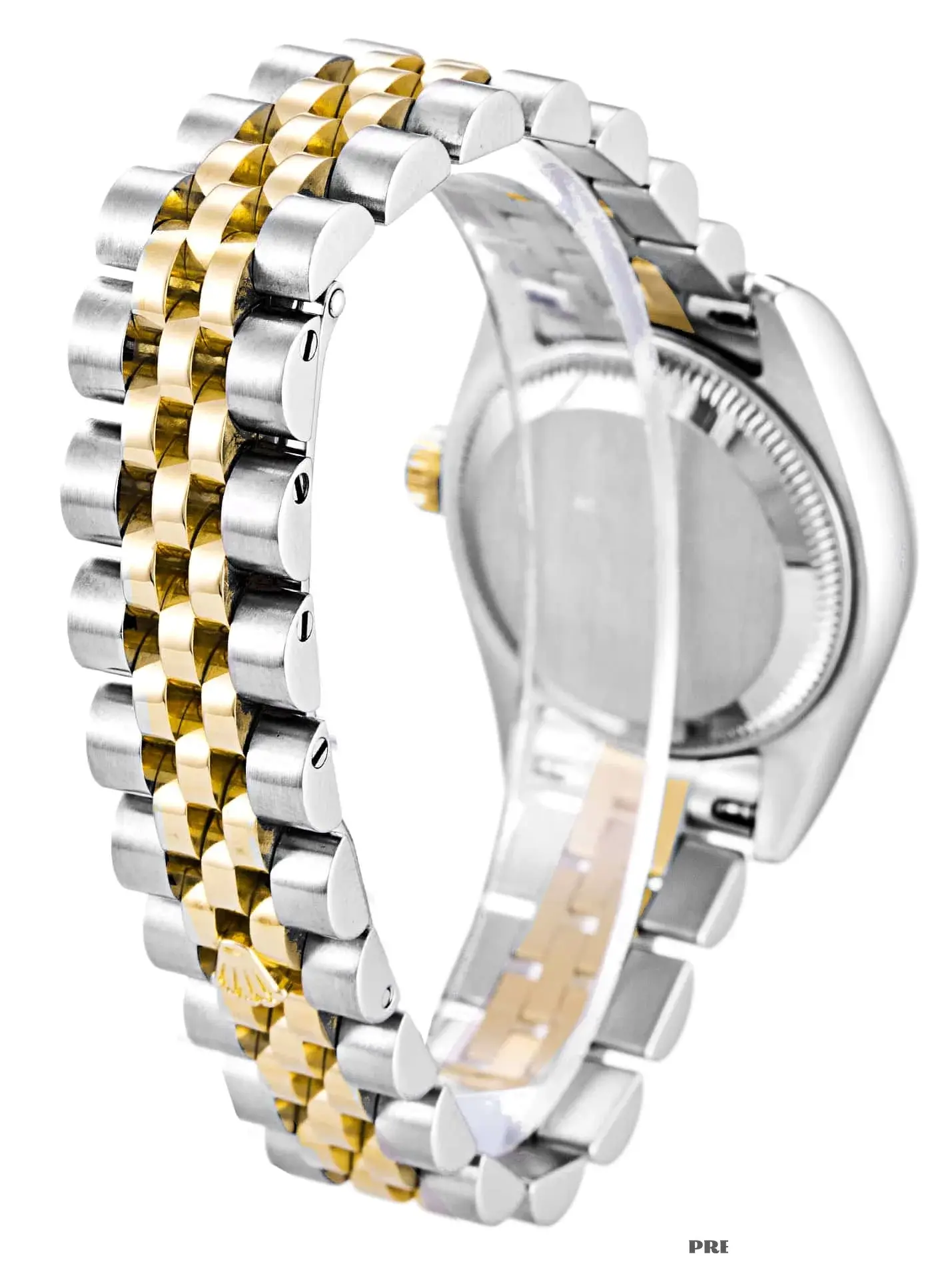Lady-Datejust 179173 rolex copy silver dial — caseback detail