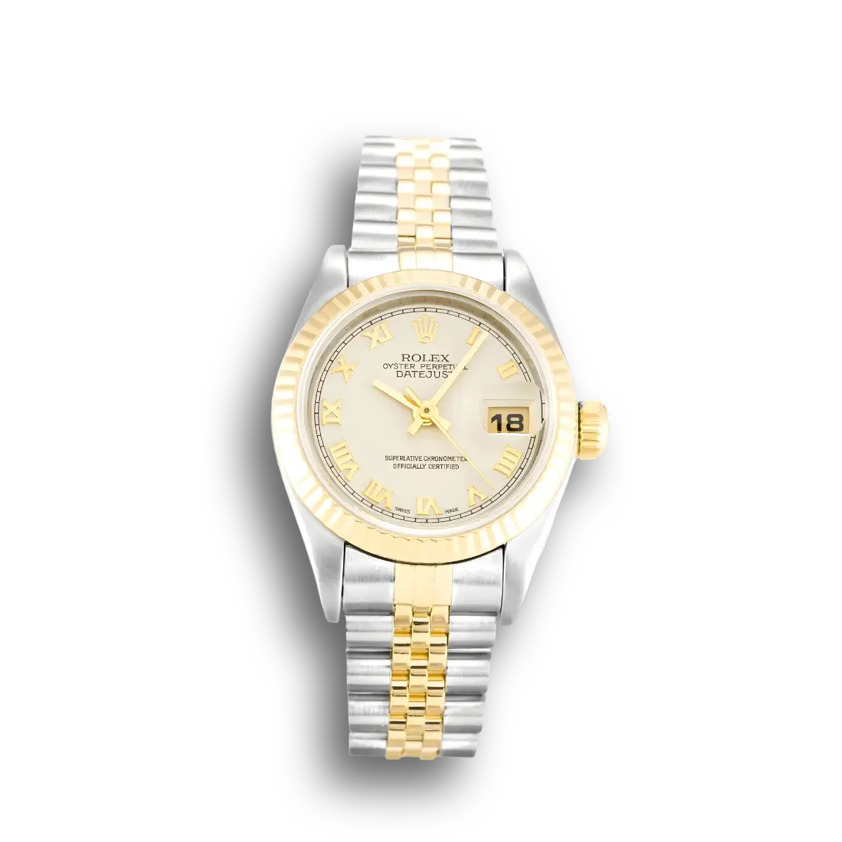 Lady-Datejust 69173 rolex copy ivory pyramid dial — front view