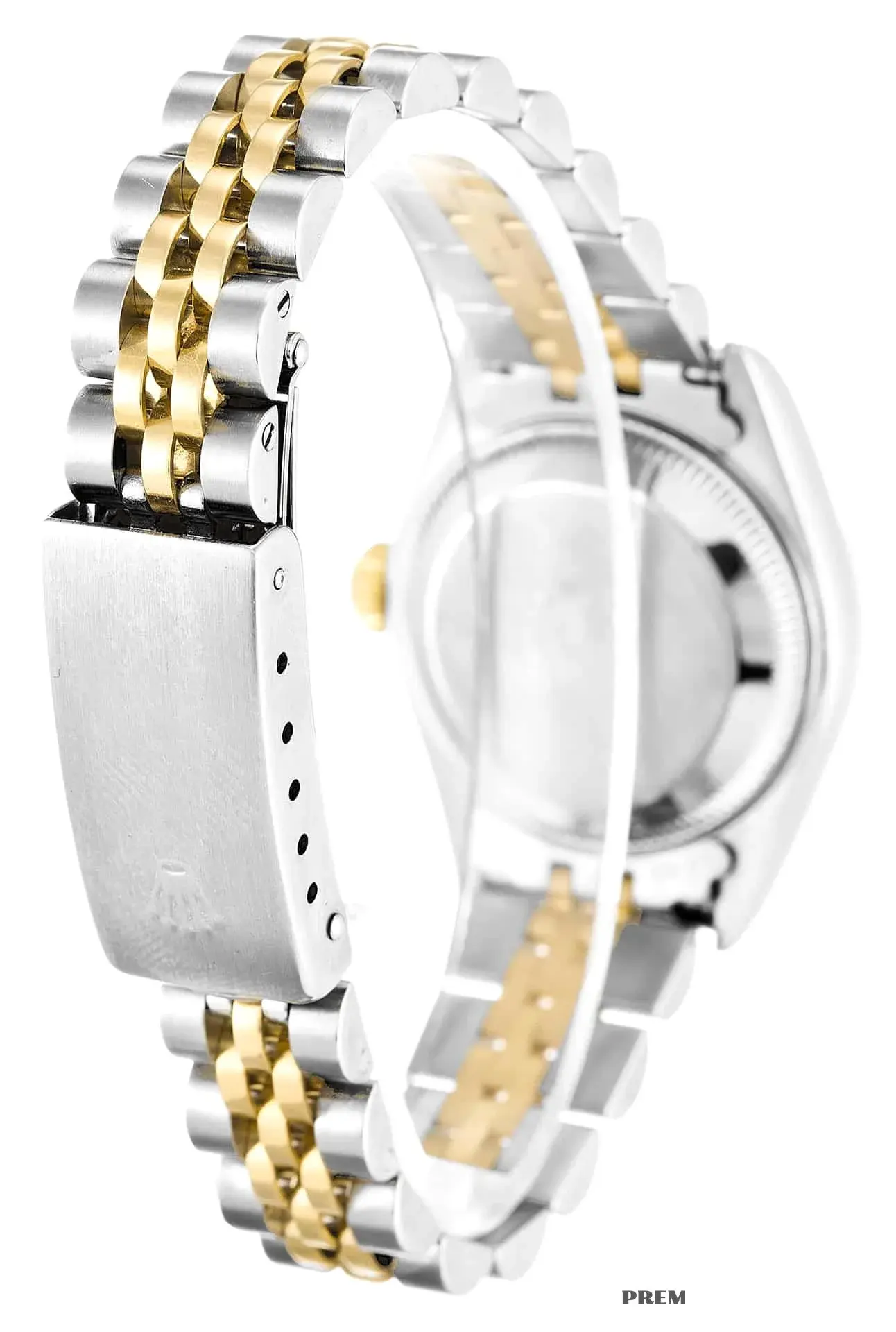 Rolex Lady-Datejust 69173 replica ivory pyramid dial — caseback detail